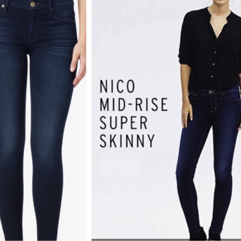 Hudson Jeans Nico Mid rise Dark Indigo Skinny Jeans